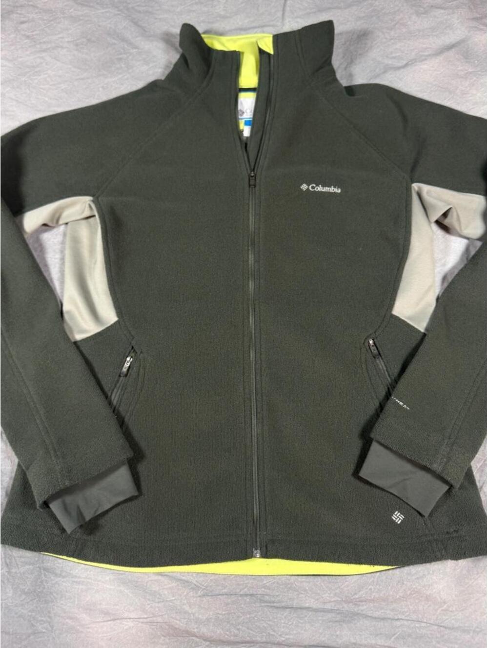 Columbia Omni-Heat Fleece Jacket Women’s XL Full Zip Olive Green Outdoor